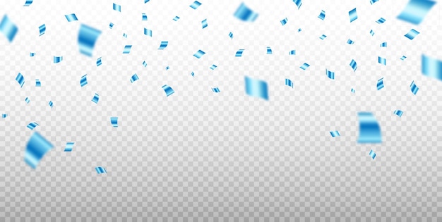 Blue confetti background Blue confetti falling from the top Birthday celebration Vector EPS 10