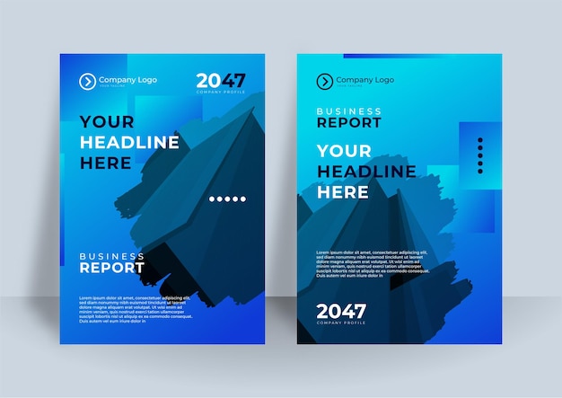 Blue corporate identity cover business vector design. Flyer brochure advertising abstract background