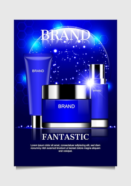 Blue cosmetic products 