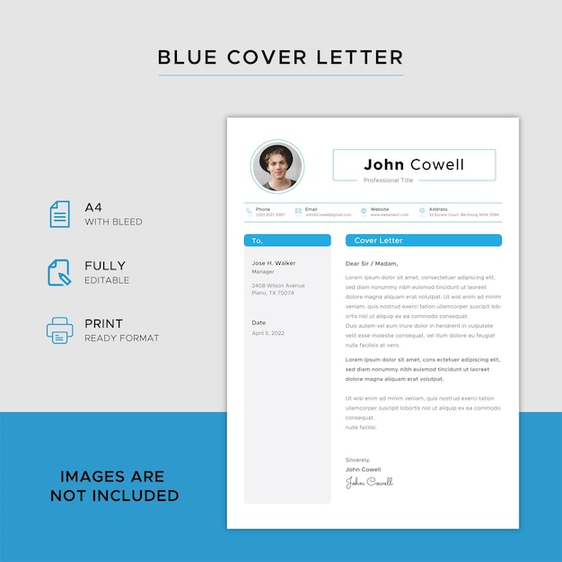 Blue Cover Letter