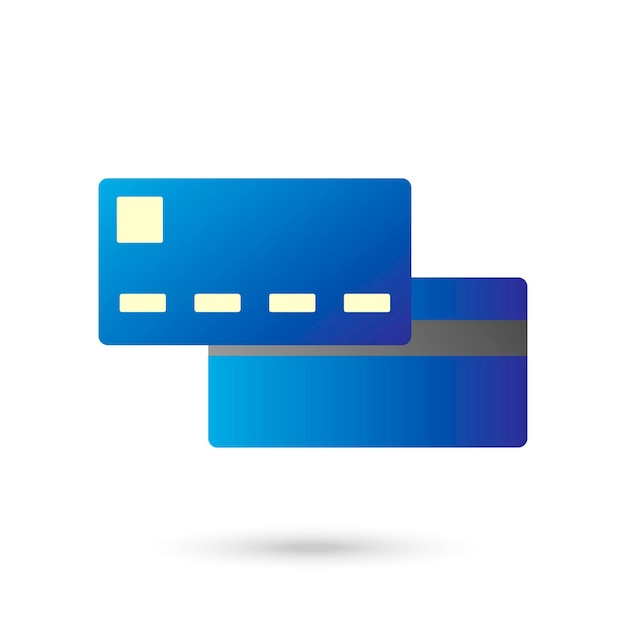 Blue credit card icon Vector illustration