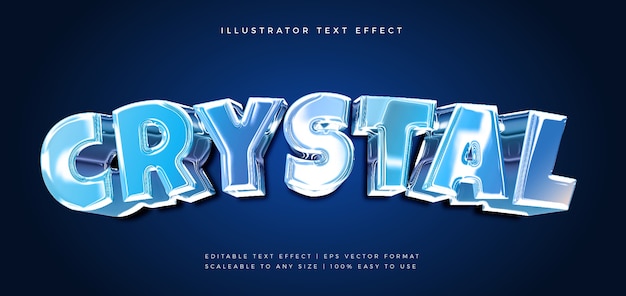 Blue Crystal Chrome Text Style Font Effect