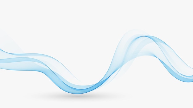 Blue curly transparent flow of wavy linesabstract blue wave background