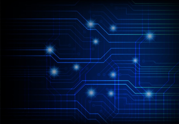 Blue cyber circuit future technology concept background