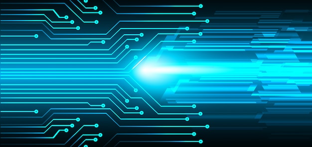 Blue cyber circuit future technology concept background