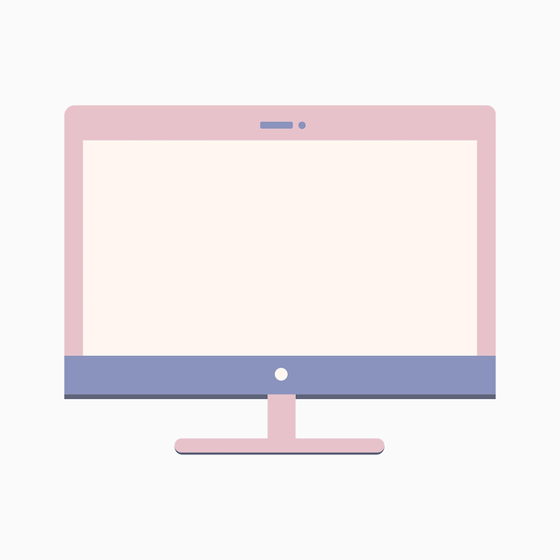 A blue desktop illustration