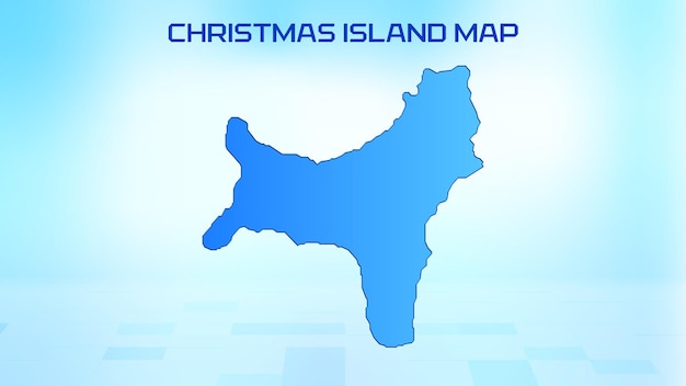 Blue detailed map of Christmas Island with States administrative divisions