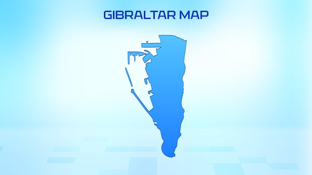 Blue detailed map of Gibraltar with States administrative divisions