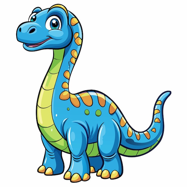 a blue dinosaur with yellow and orange spots on it