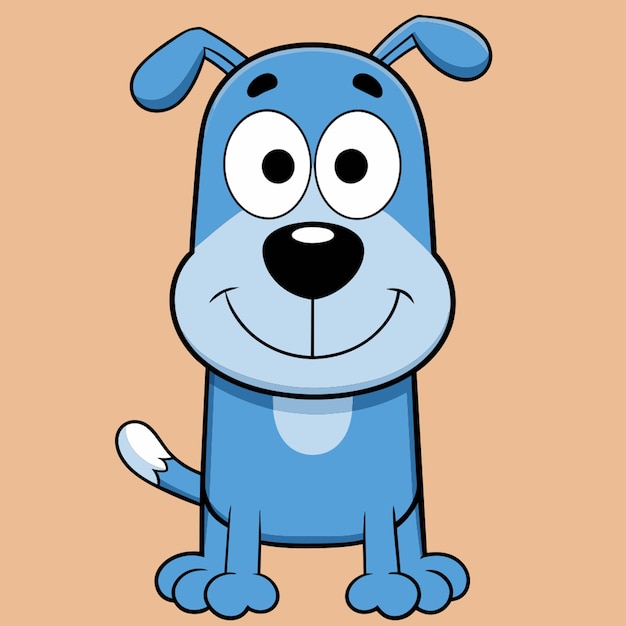 a blue dog with a big smile on its face