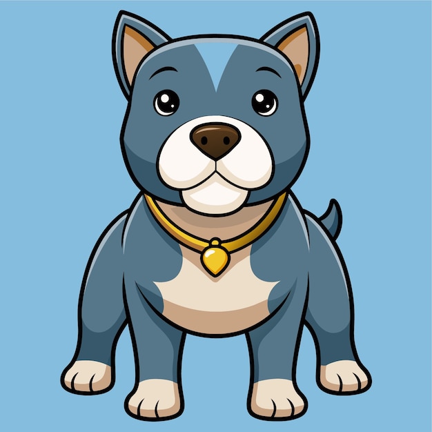 Vector a blue dog with a gold collar and a tag that says quot the dog quot