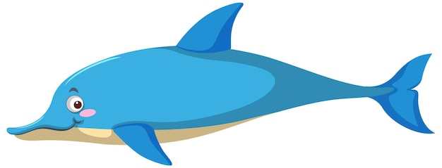 Blue dolphin in cartoon style