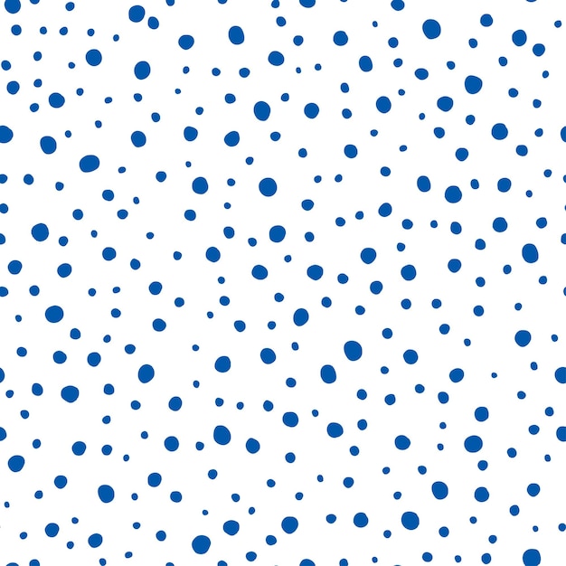 Blue dots seamless pattern with white background