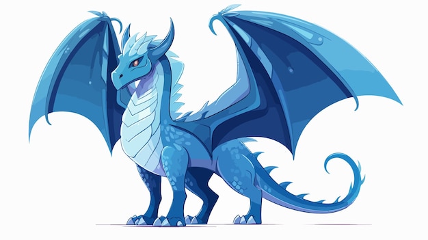 Vector a blue dragon with a white background