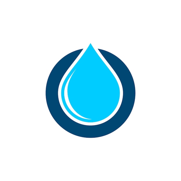 Blue Drop Water and Circle Logo Template Illustration Design Vector EPS 10