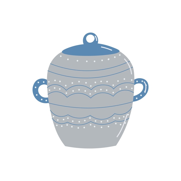 Vector blue earthen pot vector cooking food in earthen pots earthen pot on white background