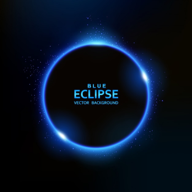 Blue eclipse light with sparkles