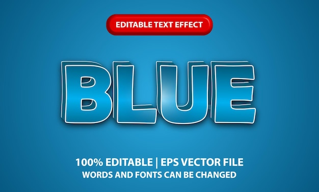 Blue Editable 3D Text Effect Style