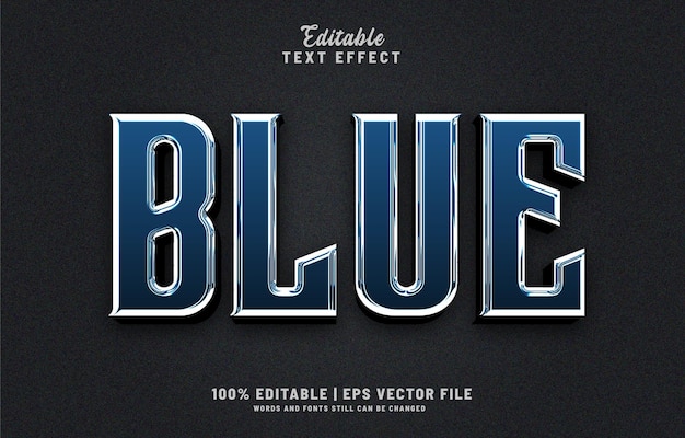 Blue editable text effect glass style