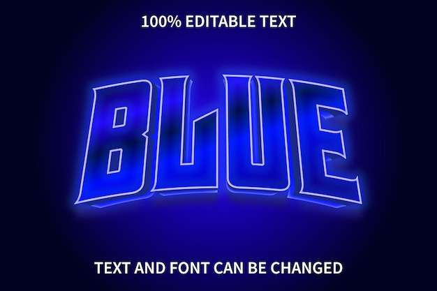 Blue Editable Text Effect Modern Style