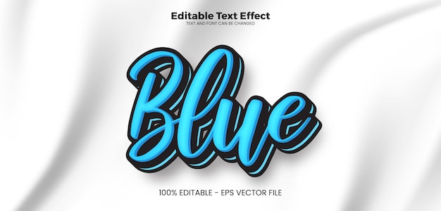 Blue editable text effect in modern trend style