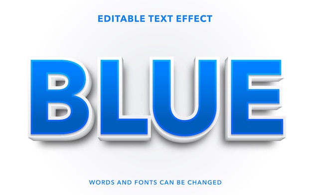 blue editable text effect style