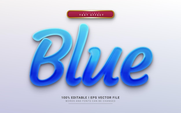 Blue editable text effect