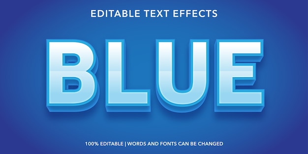 Blue Editable Text Effect