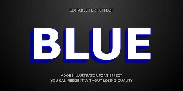 Blue Editable text Font Effect