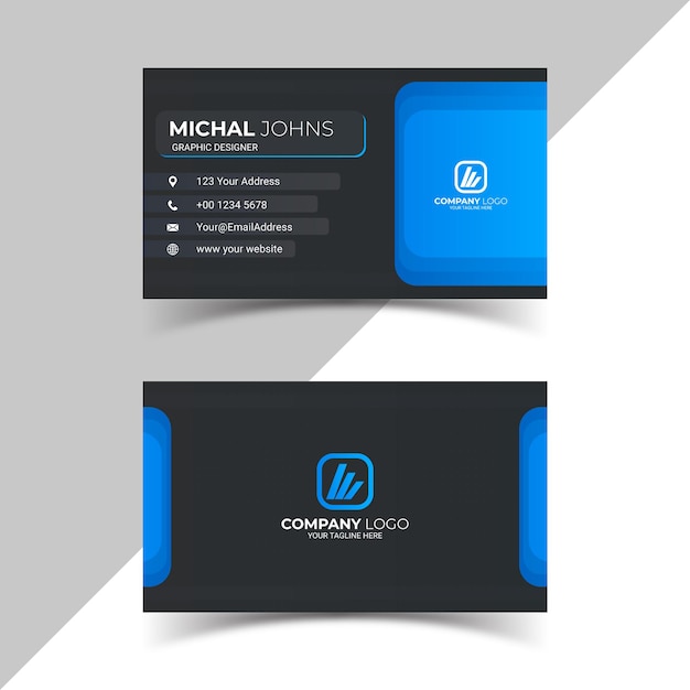 Blue elegant business card template