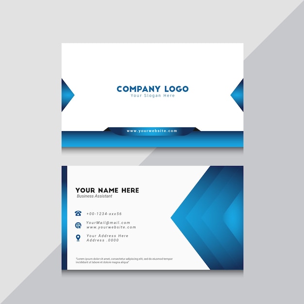 Blue Elegant Double side Business Card tamplate