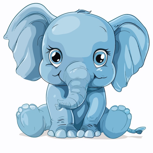 a blue elephant with a blue face and a blue tusk