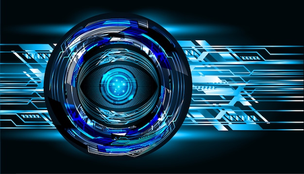 Blue eye cyber circuit future technology  background