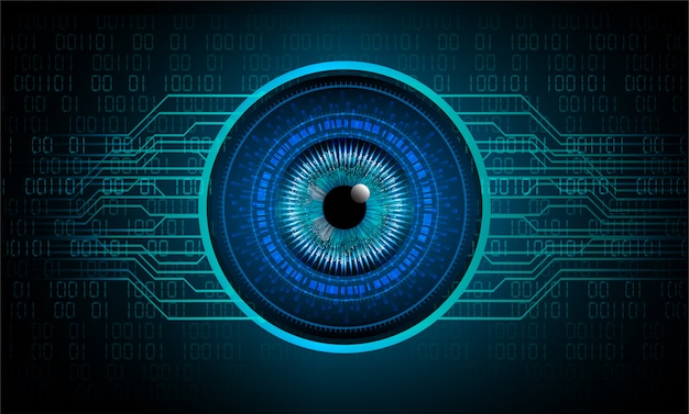 Blue eye cyber circuit future technology concept background