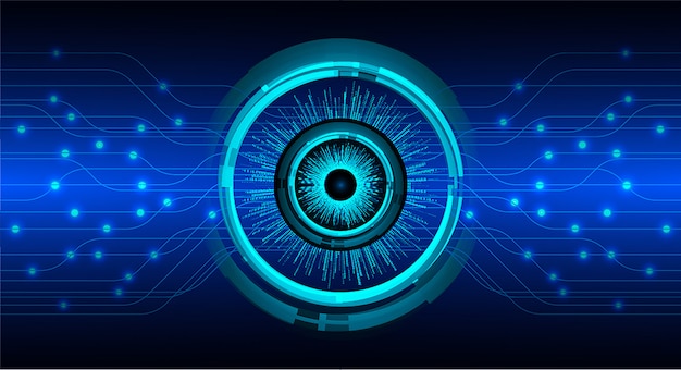 Blue eye cyber circuit future technology concept background