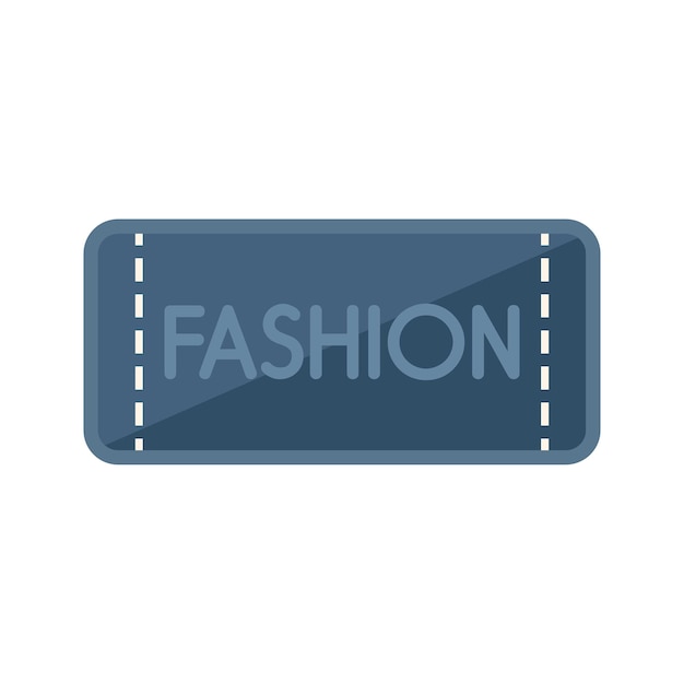 Blue fashion tag icon flat vector Cotton fabric Label cloth isolated