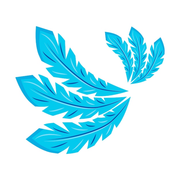 Blue feathers semi flat color vector object