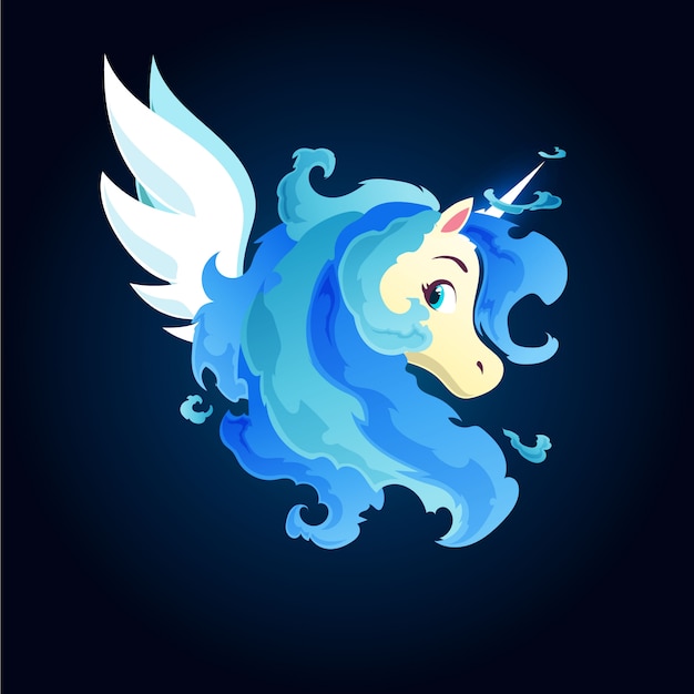 Blue Fire Magic Unicorn