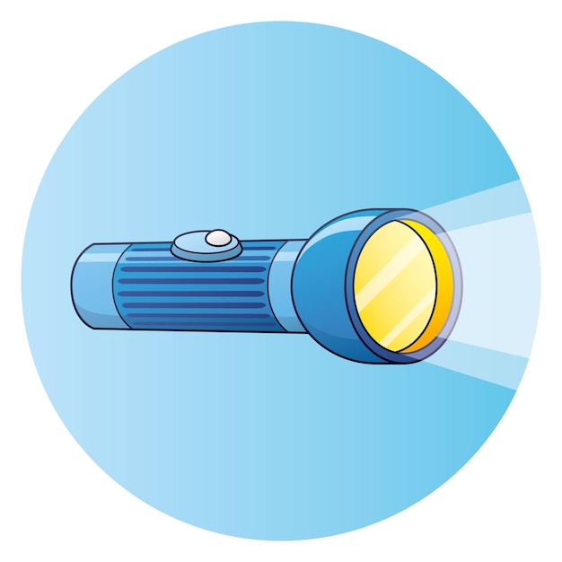 Vector blue flashlight