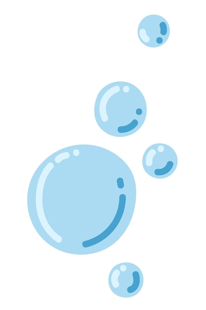 Blue flat air bubbles Soap bubbles outline water