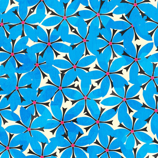 Blue floral seamless pattern