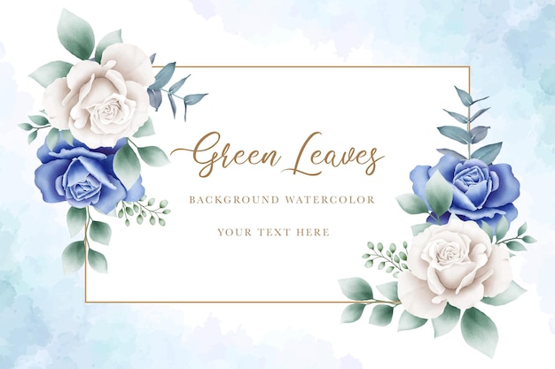 blue floral wedding card set