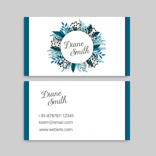 Blue flower business cards