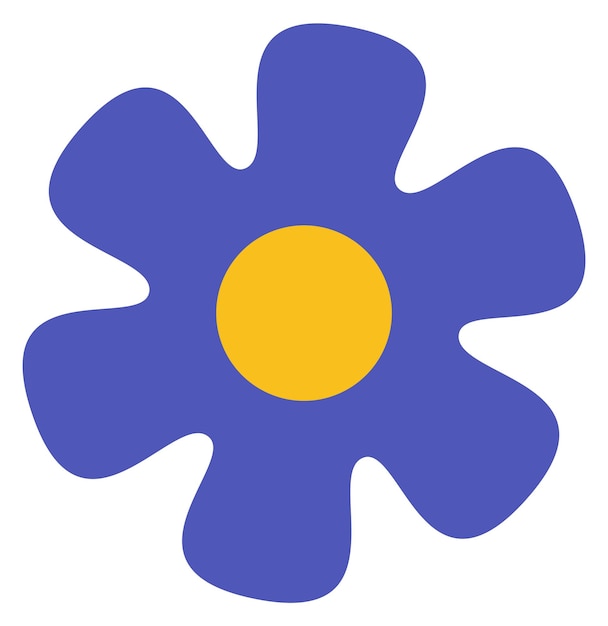 Blue flower symbol Round stylized blossom icon