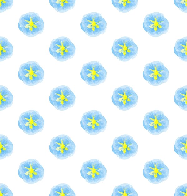 Blue flower watercolor pattern