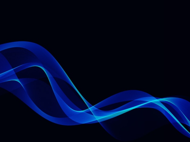 Blue flowing line technology design background vector