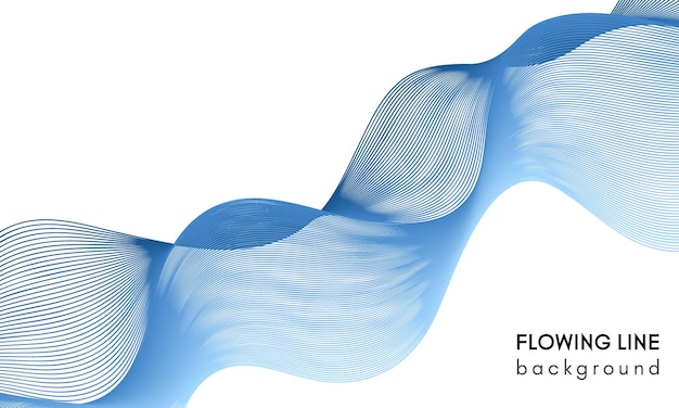 Vector blue flowing lines design. abstract blue smooth wave on a white background.