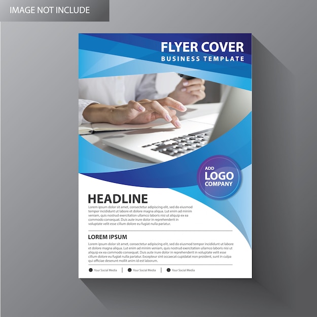 blue flyer business template for brochure cover