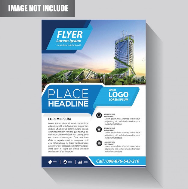 blue flyer template with modern idea