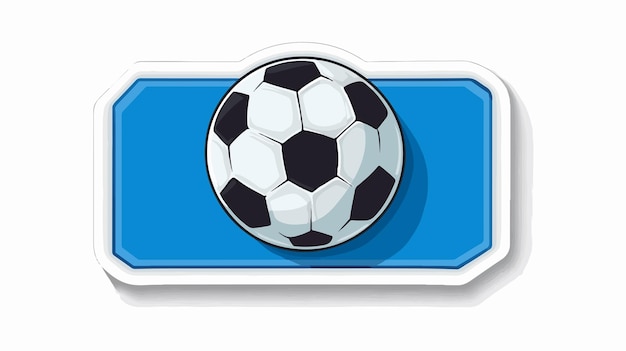 Vector blue football element sticker on ticket background